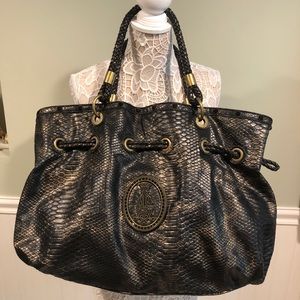 Vintage Y2k Christian Audigier Extra Large Snakeskin Bag
